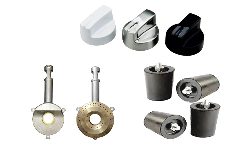 Gas Stove Spare Parts Knobs Burner Assembly Legs